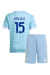 Juventus Pierre Kalulu #15 Babyklær Borte Fotballdrakt til barn 2025-26 Korte ermer (+ Korte bukser)